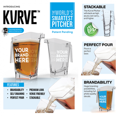 Kurve Jugs And Beer Pitchers That Dot Design POP Displays Can Design To Activate Your Brand